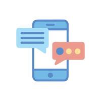 Mobile messaging app communication technology with chat bubbles vector