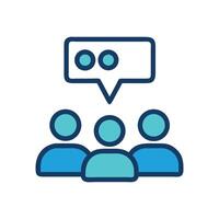 Group communication, teamwork, and speaking, business presentation icon vector