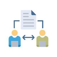 Document sharing between two users, communication network concept vector