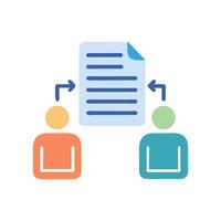 Document Collaboration, Workflow, Information Sharing, Peer Review Illustration vector