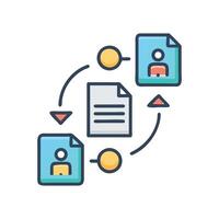Document exchange icon, workflow, information sharing and transferring vector
