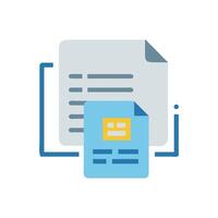 Document sharing icon, file transfer, data synchronization concept vector