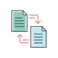 Data transfer icon. file sharing and exchange diagram vector