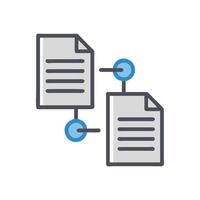 Data Migration, File Transfer, Document Flow Illustration Icon vector