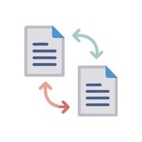 Document Exchange Illustration with Arrows and Paper Icon vector