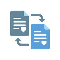 Document file exchange icon, file conversion, data transfer vector