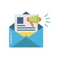 Email marketing with megaphone symbol for business promotion vector