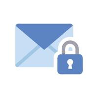 Secured Email Encryption Mailbox with Padlock Illustration vector