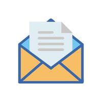 Envelope Icon with Document for Email Communication Symbol vector