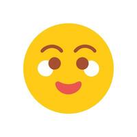 Thinking emoji on black background, looking up and happy vector