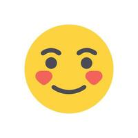 Flushed emoji face with red cheeks on black vector