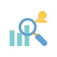 Data Analysis and Business Insights with Magnifying Glass vector