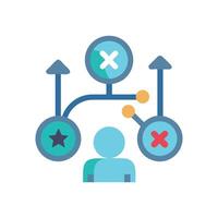 DecisionMaking Flowchart with Options and Results Illustration vector