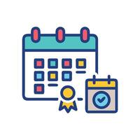 Schedule Success Calendar with Checklist and Award Icon vector