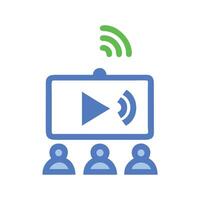Live stream event presentation with audience icon vector
