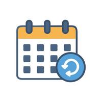 Calendar with refresh icon, representing scheduling and updates vector