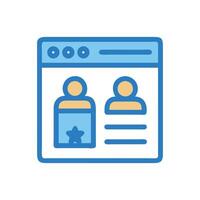 Online Profile Comparison Icon for Website and App vector