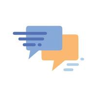 Two chat bubble icons overlapping, fast communication concept vector