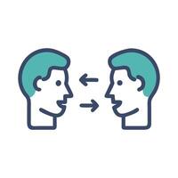 Communication or dialogue between people represented with arrow icons vector