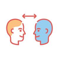 Communication, understanding, and empathy between two people concept vector