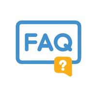 Frequently Asked Questions Icon on Black Background vector