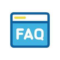 FAQ icon Frequently Asked Questions symbol on webpage vector