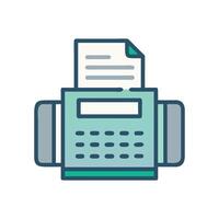 Retro Style Printer Icon with Document Sheet Illustration vector