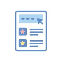 Mobile App UI Interface with Stars and Cursor vector