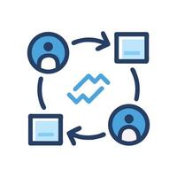 Workflow icon Collaboration, Information Flow, Data Exchange vector
