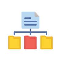 Data architecture file folder storage directory organization icon vector