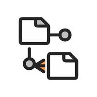 File transfer icon concept with documents linked together vector