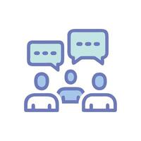 People discussing with speech bubbles, communication and conversation vector