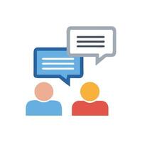 Communication and conversation bubbles between two people icon vector