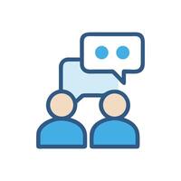 Communication between people, brainstorming and conversation in icon vector