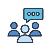 Team discussion, collaborative communication, meeting, chat, brainstorming icon vector