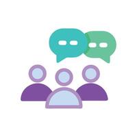 Illustration of group communication with speech bubbles icon vector