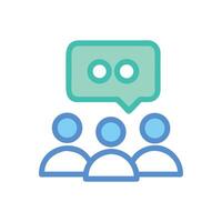 Collaboration, Communication, Teamwork, and Discussion in Group Icon vector