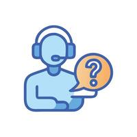 Customer service support with a question mark bubble. vector