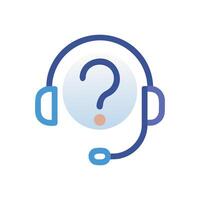 Headset with question mark customer support and help vector
