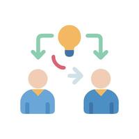 Idea transfer between two people with innovative process vector