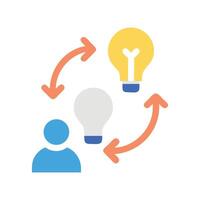 Idea generation, innovation, brainstorming, thinking process, concept, strategy vector