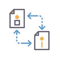 Data exchange, file conversion or document sharing concept vector