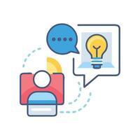 Creative Thinking Idea Generation and Communication Solution vector