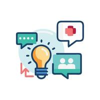 Business idea, communication, social media networking and healthcare vector