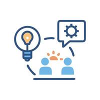 Brainstorming session for innovative ideas with collaborative approach vector