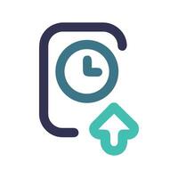 Time upload icon illustration with black background vector
