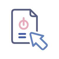 Power button file with mouse pointer icon symbol vector