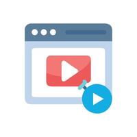 Player Icon on Browser Window, Play Button vector
