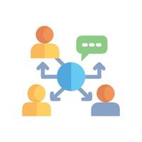 Team Communication Flow Chart Icon, Interconnection and Business Strategy vector