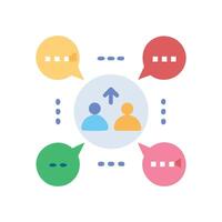 Communication network, exchange of ideas, collaborative teamwork icon vector